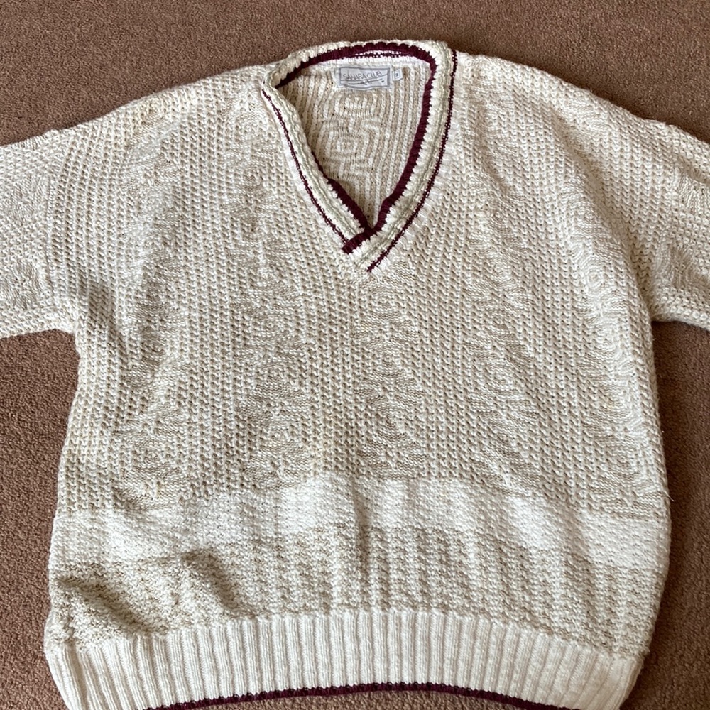 Vintage Sahara Club Chunky V Neck Sweater Size M